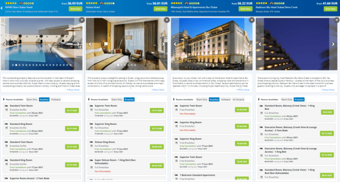 Online hotel comparison websites